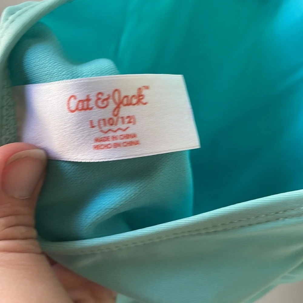 Cat & Jack Mermaid Tie Neck One Piece Sz L